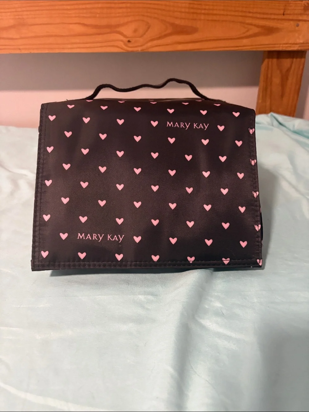 Mary Kay Black & Pink Hanging Cosmetic Organizer with Clear Pockets